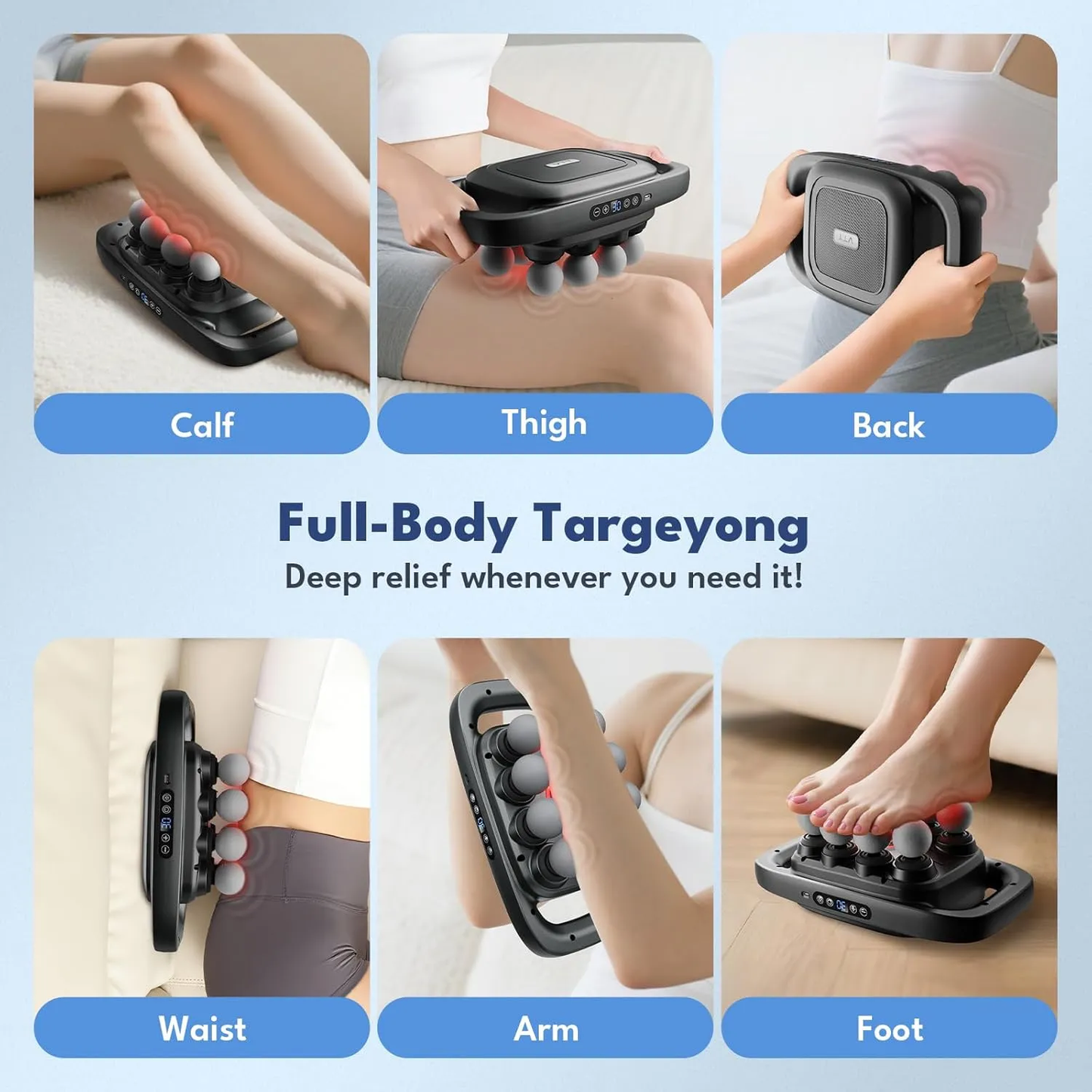 8 Head Massage Gun for Back, Shoulders